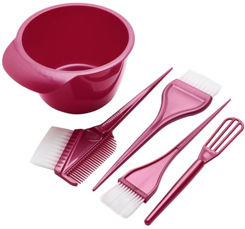 NOLITOY Kit de Coloration Capillaire 1 Lot, Bol à Teinture Capillaire et Outil de Mélange en ABS et Nylon, pour Appliquer la Coloration Cheveux, Rouge