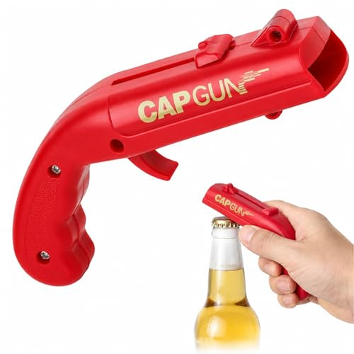 Cap Gun,Flaschenöffner mit Verschluss-Abuss,Capgun Flaschenöffner Pistole,Shooter Flaschenöffner,Kronkorken Pistole,Bierdeckel Pistole,für Bar,Party,Trinken,Spiel
