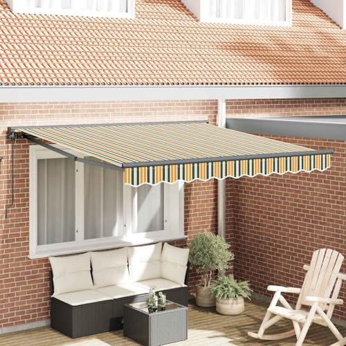 Einziehbare Markise mit Halbkassettenstruktur, Polyesterstoff mit PU-Beschichtung, pulverbeschichteter Stahl- und Aluminiumrahmen, manuelle Kurbel oder elektrische Fernbedienung,
