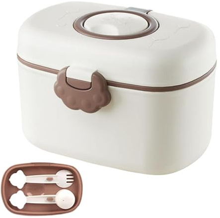 Dispensador de fórmula para bebés: contenedor portátil de leche en polvo, diseño de almacenamiento con múltiples compartimentos, de viaje resistente a fugas, función de fácil vertido | Alimentaci