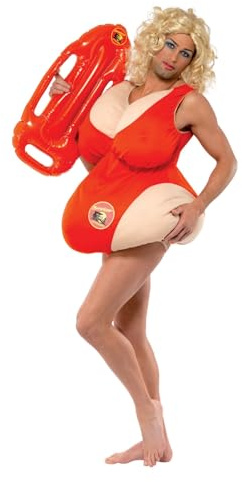 Smiffys Kostüm Baywatch, Rot, mit gepolstertem Body