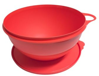 SIGNORA WARE Signoraware XXL Rührschüssel Maximilian Salat Schüssel mit Deckel Salatbar Hefeteig Peng 5,0 Liter auslaufsicher luftdicht orange