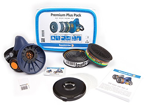 Sundström PremiumPlus Atemschutz Set mit SR 100 Halbmaske, Partikelfiler und Gasfilter