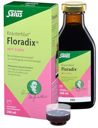 Salus Floradix mit Eisen 250 ml | Flüssigkeit zum Einnehmen für volle Eisenspeicher mit natürlichen Kräuterauszügen und Vitamin C