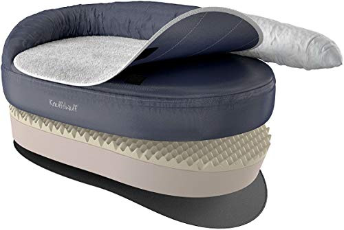 Knuffelwuff Orthopädisches Hundebett Jessy waschbar Hunde ortho bed Hundesofa Hundekorb Hundekörbchen orthopädisch memory Grau XXXL 135 x 85cm für große Hunde