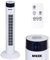 MYLEK Tower Fan 34 Inch Oscillating Slim Floor Standing Cool Air Circulator, Remote Control, Timer, Ioniser, Quiet, 3 Cooling Settings, Temp Display, Bedroom, Home Or Office (White)