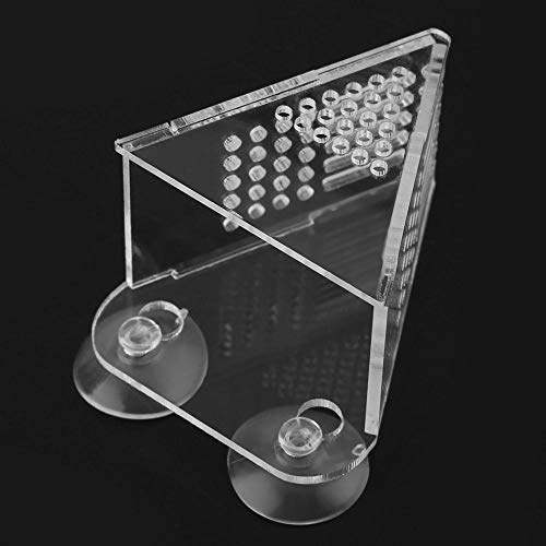 AMONIDA Wiederverwendbar mit 4 Stück Saugnäpfen Acryl Aquarium Feeder, Weiß Einfache Installation Red Feeder, für Sole Shrimp für Red
