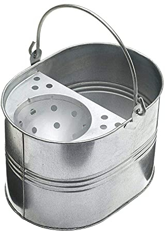 Heavy Duty Metal Mop Bucket Galvanised Strong 11 litre Capacity for Cleaning With Wringer