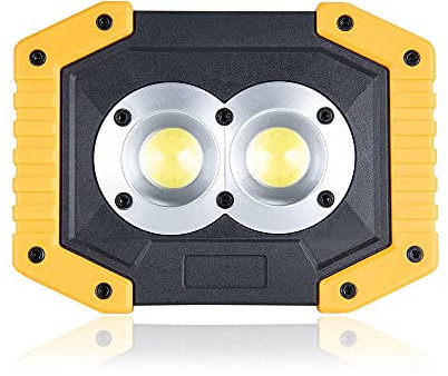 1000 Lumens Portable LED Spotlight con reflector 5V USB Luz de trabajo recargable 3 Modos AA 18650 Batería Powered IP44 reflector-verde_Con 2 18650 batería