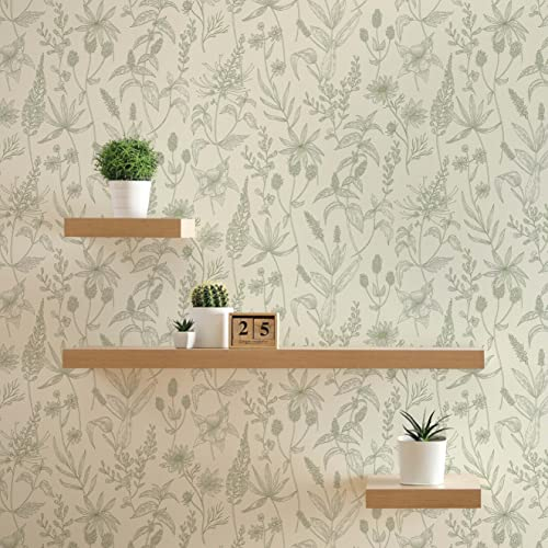 TADESSI Tapete Wald und Blätter Aurora M1-No.350 Vliestapete Grün Silber Naturtapete für Wohnzimmer Schlafzimmer Küche
