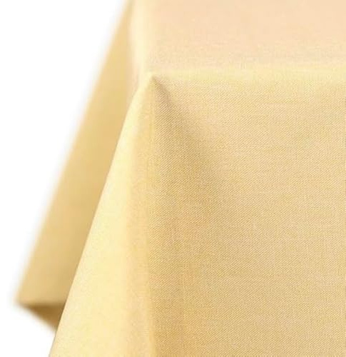 Tischdecke | Gelb - Eckig - 130x160cm | Gartentischdecke | Outdoor-Decke | Lotus-Effekt | Leinen-Optik | Schmutzabweisend