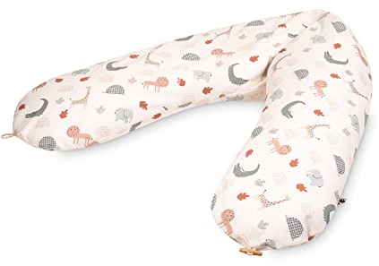 Julius Zöllner Organic Stillkissen ca. 190 cm | Füllung 42 Liter EPS-Mikroperlen | Made in Germany | Bezug aus 100% Baumwolle | Oeko-TEX® Standard 100 | Wild Friends