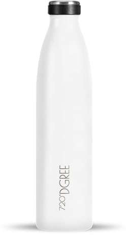 720°DGREE Edelstahl Trinkflasche “milkyBottle” - 1L - BPA-Frei, Auslaufsicher, Kohlensäure geeignet - Thermosflasche für Sprudel, Sport, Uni, Schule, Fitness, Outdoor, Camping