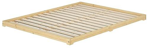 Erst-Holz®Futonbett Bodenbett extra niedriges Holzbett 160x200 Kiefer lackiert V-60.47K-16Rollrost inkl.