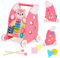 Girello Bambino,Girello di Legno per Bambini con Gomme in Gomma, Girello con Funzione di Classificazione Delle Forme,Ingranaggi, Specchio,Xilofono e Tamburo per Bambini 6-36 Mesi(Scoiattolo)