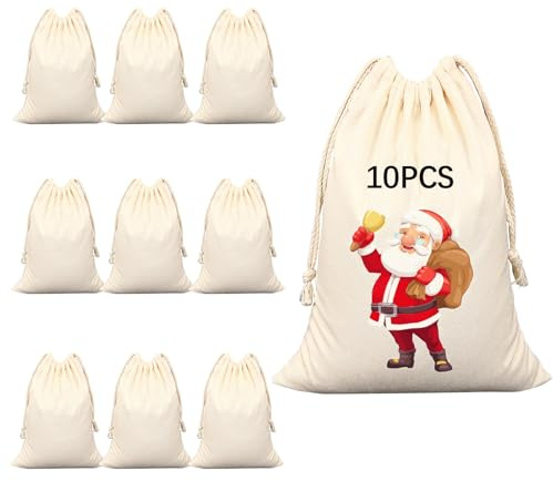 10 pz sublimazione vuoto coulisse borsa riutilizzabile tela pressa di calore fai da te artigianato festa matrimonio Natale stoccaggio casa partito arte forniture