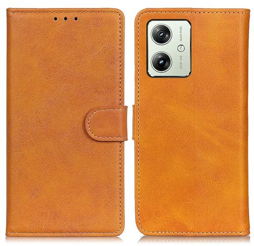 GOKEN Funda para Motorola Moto G54 5G Funda, Leather Folio Carcasa con Billetera, Magnética Premium PU/TPU Cuero FILP Case Cover con Soporte/Tapa Tarjetas -Marrón