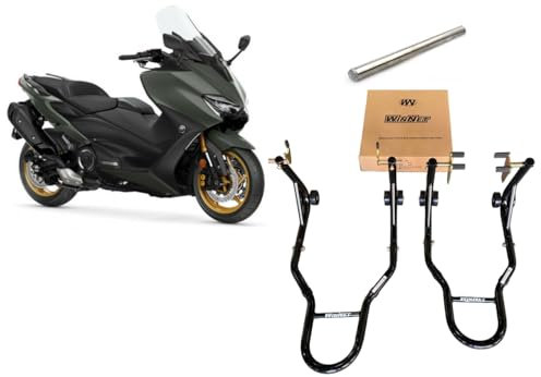 Coppia di 2 cavalletti alza ruota gomma da moto alzamoto anteriore e posteriore per alzare sollevare davanti e dietro compatibile con Yamaha Tmax 500 530 560 750 900 T - MAX T-MAX