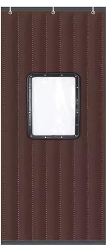 WHYATT Balkontür Vorhang, Magnetischer, Wärmeisolierter Türvorhang, Verdickt, Langlebig, Winddicht, Wasserdicht (Color : Brown, Size : 47.2x90.5in/120x230cm)