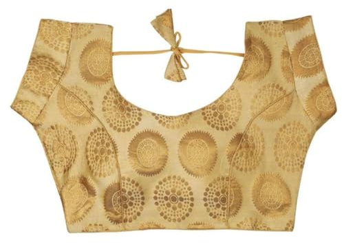 IMTRA FASHION Blusa Sari para Mujer Top Corto Tejido con Brocado Blusas Étnicas Choli