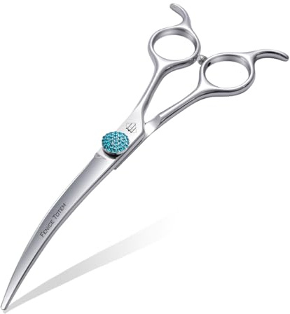 Fenice Professional Grooming Curved Shear: 45 Degree Super Curves Scissors for Dogs 6.5 Big Arc Curved Shears Made Of Japanese 440C Stainless Steel