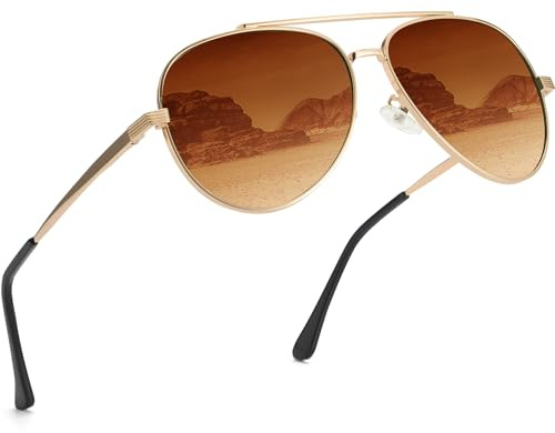 ANYLUV Sonnenbrille Herren Polarisiert, Pilotenbrille Sonnenbrille Damen Metallrahmen Klassische Retro Schutz Sunglasses
