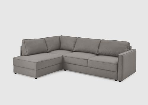 Atlantic Home Collection Eckgarnitur Chill, inkl. Schlaffunktion (ca. 135x230 cm), inkl. Bettkasten, frei im Raum stellbar, Wellenunterfederung, Ecke Links