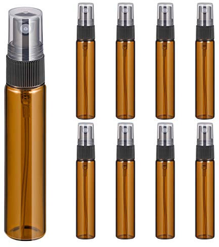 10 st Mini glassprayflaskor 10ml Amber Fine Mist Sprayflaskor Parfym Munvatten Kosmetika for rengöring, resor, eteriska oljor