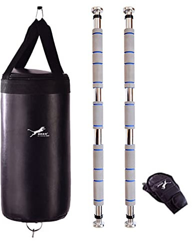 Boxsack mit Ständer für Erwachsene, großer Box-Speedbag für die Tür, doppelseitiger Punchingball, tragbarer Reflexsack für Reaktion, Beweglichkeit, Kampfgeschick (Farbe: Schwarz)
