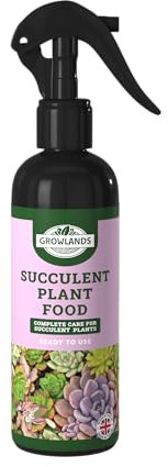 Growlands Succulent Food - 300 ml - Organic Indoor Plant Liquid Spray Fertilizer - Designed for Houseplants - Ready to Use Mist Spray