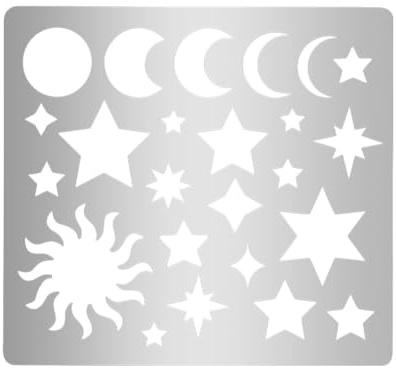 UNICRAFTALE Metallschablone Mond Und Sternmuster - Schablonen Für Journale, Holzschnitzereien, Zeichnungen & Scrapbooking