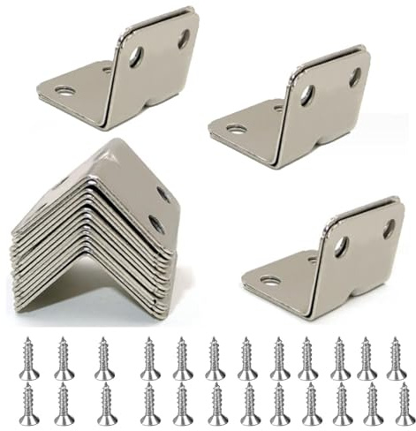 20 Pcs Angle Brackets,L Brackets, 90 Degree Bracket, Corner Bracket,with 80 Screws for Wood Furniture Fixing and Repairing (23*23*30mm
