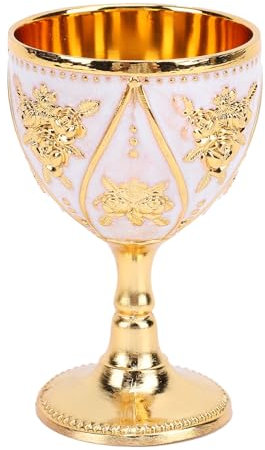 Pongnas Copa, Copa de Vino Cáliz de Aleación de Zinc de 30 Ml con Estilo Retro para Uso Doméstico (todo blanco)