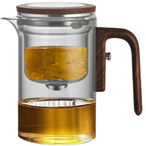 Théière en verre avec infuseur - Machine à thé en vrac, Machine à thé en vrac | Bouilloire théière 600ml avec passoire pour thé et herbes fruitées, bouilloire à thé transparente avec presse pour filtr