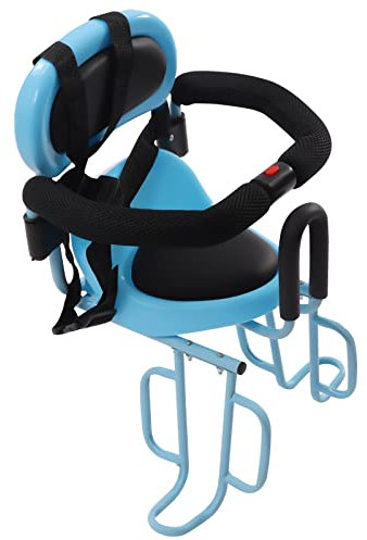 Brride Kindersitz Fahrrad Hinten Fahrradsitz Sicherheitssitz mit Pedal und Sicherheitsbügel, von 8 Monaten bis 6 Jahren, für Klappräder, Mountainbikes, E-Bikes (Blau)