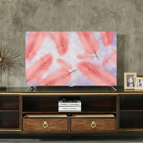 Indoor TV Dust Cover Floral Print TV Dust Cover Smooth Anti Slip TV Screen Protector Case For Wall Mounted Desktop Curved Screen TV Cover(Size:80IN(W187xH110CM),Color:C)