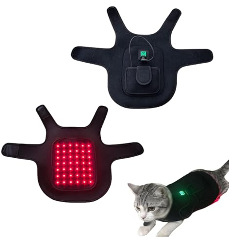 Tragbare Rotlicht-Wickelunterlage für Haustiere – 660 nm Rotlicht und 850 nm Infrarotmatte für Rücken, Bauch, verstellbarer Klettverschluss für Katzen und kleine Hunde