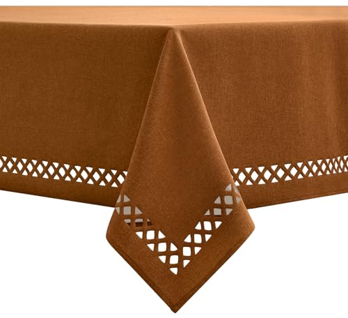MIULEE Leinen Optik Tischdecke Braun Tischdecken 100x140cm Abwaschbar Lotuseffekt Eckig Rechteckig Tischtuch Polyester Wasserabweisend Tischwäsche Abwischbare Tafeldecke für Party Küche