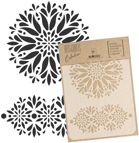 NAKLEO Plantilla de Pintura para Manualidades A3 30x42cm, Mandala Rangoli Patrón, Reutilizable Plástico DIY & Scrapbooking Dibujo Plantilla, Decoupage Arte Inicio Decoración Escayola, Muro Madera