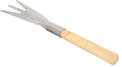 HEMOTON Pelle de légumes à Trois Dents Pelle en Acier Inoxydable Jardinage pelles agricoles pelles de Jardin Pelle de désherbage Pelle à Main de Jardin bêche de Plantation Bois
