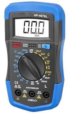 JOXLOVER Testeur de résistance d'inductance de capacité 4070L, multimètre, condensateur 2000pF-200μF, Compteur LCD numérique avec rétroéclairage, Compteur LCR pour Les Tests électriques