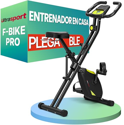 Ultrasport F-Bike Pro Folding Exercise Bike 331 lbs Capacity, 16 Levels, Extra Silent with Relax Foam Seat I Exercise Bikes for Home Use, Exercise Bike Foldable, Indoor Bike, Green-Black