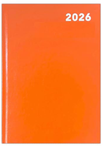 PaulStore Agenda 2026 A4, A5, A6, página por día y vista semanal, color pastel, organizador para estudiantes, profesores, hogar, oficina, planificador de año laboral (naranja, A4 día por página)