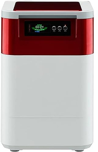 Compostiera elettrica da cucina da 15 l, con coperchio in vetro, ciclo alimentare automatico per piano di lavoro dell'appartamento, soluzione ecologica per lo smaltimento dei rifiuti (rosso)