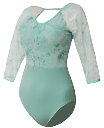 ROYAL SMEELA Body danza classica elegante donna body da balletto con collo a V e mezza manica adulto