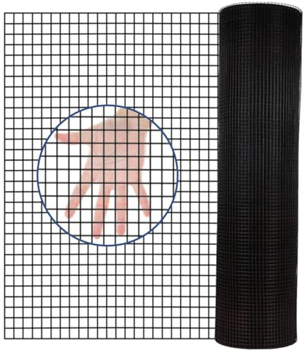 36 x 50' 1/4inch Hardware Cloth 19 Gauge, Black Galvanized Welded Wire Mesh Roll for Chicken Coop Fence, Poultry Netting, Garden Fence, Rabbit & Snake Cage, Heavy Duty Welding Fencing (36×50-19Gauge)