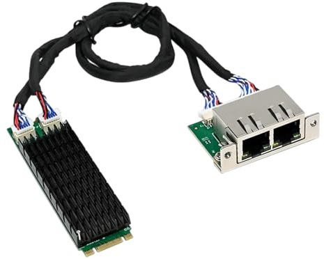 ULIJTH Tarjeta de red de dos puertos de 1000 Mbps, gestión térmica avanzada, teclas B+M para varias placas base, dos tarjetas Gigabit Ethernet
