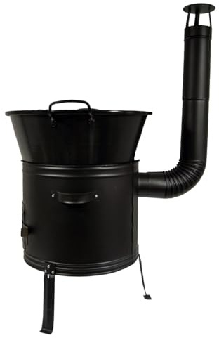 Set Ungarischer Ofen 45 mit Gulaschkessel 40 L Emaille mit Bügel Gulaschkanone mit Suppentopf