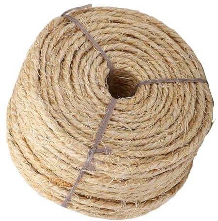 Haofy Sisal-Seil, Ersatz für Kratzbaum, DIY-Katzenturm-Seil, 4 Mm X 50 M, Weiches, Robustes Hanfseil für Katzenspielzeug, Möbel mit Elegantem Design, Schützt Möbel und Wertet die Dekoration auf