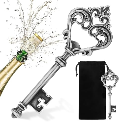Abridor de botellas con llave, abrebotellas de cerveza con bolsa de regalo, abrebotellas portátil, regalos de Navidad para el día de San Valentín para hombres y mujeres, regalos novedosos de cerveza